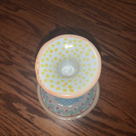 MacKenzie-Childs Vintage Twisted Pastel Heather Candle Stick Holder - Picture 2 of 3